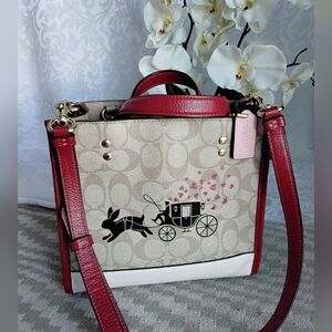 Coach LE Dempsey Lunar New Year Rabbit Carryall Crossbody Tote CF404